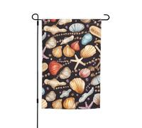 Bandiera da giardino 30,5 x 45,7 cm, doppia faccia primavera estate bandiera decorativa da cortile bandiera con perle e conchiglie piccola bandiera stagionale decorazione per esterni