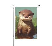 Bandiera da giardino 30,5 x 45,7 cm, doppia faccia primavera estate bandiera decorativa da cortile bandiera carina lontra piccola bandiera stagionale decorazione per esterni