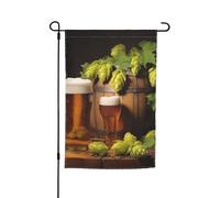 Bandiera da giardino 30,5 x 45,7 cm, doppia faccia primavera estate bandiera decorativa da cortile bandiera birra e coni di luppolo piccola bandiera stagionale decorazione per esterni