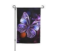Bandiera da giardino 30,5 x 45,7 cm, doppia faccia primavera estate bandiera decorativa da cortile bella farfalla viola piccola bandiera stagionale vacanza decorazione esterna