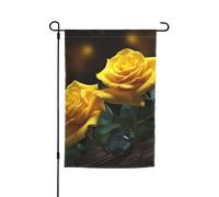 Bandiera da giardino 30,5 x 45,7 cm, doppia faccia primavera estate bandiera decorativa da cortile con belle rose gialle piccola bandiera stagionale decorazione per esterni