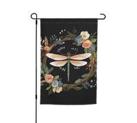 Bandiera da giardino 30,5 x 45,7 cm, doppia faccia primavera estate bandiera decorativa da cortile immagine di libellula in ghirlanda piccola bandiera stagionale decorazione per esterni