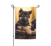 Bandiera da giardino 30,5 x 45,7 cm, doppia faccia primavera estate bandiera decorativa da cortile striscione piccolo pastore tedesco piccola bandiera stagionale festa decorazione esterna