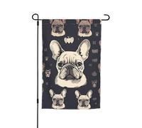 Bandiera da giardino 30,5 x 45,7 cm, doppia faccia primaverile estate bandiera decorativa da cortile I Love Bulldog francese piccola bandiera stagionale festa decorazione esterna