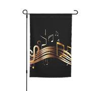 Bandiera da giardino 30,5 x 45,7 cm, doppia faccia primaverile estate bandiera decorativa da cortile bandiera romanzo nota musicale piccola bandiera stagionale festa decorazione esterna