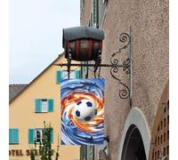 Bandiera da giardino 30,5 x 45,7 cm, doppia faccia primaverile estate bandiera decorativa da cortile bandiera da calcio in blu e bianco vortici piccola bandiera stagionale decorazione per esterni