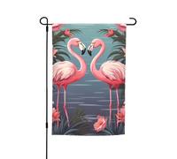 Bandiera da giardino 30,5 x 45,7 cm, doppia faccia primaverile estate bandiera decorativa da cortile striscione stormo di fenicotteri tropicali piccola bandiera stagionale decorazione per esterni
