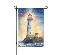 Bandiera da giardino 30,5 x 45,7 cm, doppia faccia primaverile estate bandiera decorativa da cortile banner acquerello faro fantasia luce piccola bandiera stagionale vacanza decorazione esterna