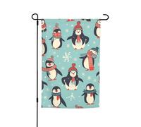 Bandiera da giardino 30,5 x 45,7 cm, doppia faccia primaverile estate bandiera decorativa da cortile banner invernale natalizio pinguini piccola bandiera stagionale decorazione per esterni