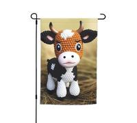 Bandiera da giardino 30,5 x 45,7 cm, doppia faccia primaverile estate bandiera decorativa da cortile bandiera carina piccola mucca vitello modello piccola bandiera stagionale vacanza decorazione