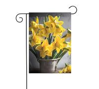 Bandiera da giardino 30,5 x 45,7 cm, doppia faccia, verticale, benvenuto, estate, bandiere, nessuna dissolvenza, bandierine per casa, bouquet di narcisi, striscione per cortile stagionale, decorazione
