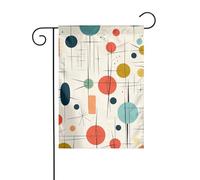 Bandiera da giardino 30,5 x 45,7 cm, doppia faccia, verticale, benvenuto, estate, bandiere, nessuna dissolvenza, bandiere per la casa moderna di metà secolo per la decorazione esterna stagionale del