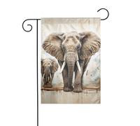 Bandiera da giardino 30,5 x 45,7 cm, doppia faccia, verticale, benvenuto, estate, bandiere, nessuna dissolvenza, bandierine per casa, elefante, arte su legno, decorazione per esterni