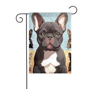 Bandiera da giardino 30,5 x 45,7 cm, doppia faccia, verticale, benvenuto, estate, bandiere, nessuna dissolvenza, bandierine per casa, bulldog francese, cane carino da cortile, decorazione per esterni