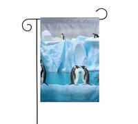 Bandiera da giardino 30,5 x 45,7 cm, doppia faccia, verticale, benvenuto, estate, bandiere, nessuna dissolvenza, bandierine per la casa, pinguini sull'iceberg Yard Banner per decorazione esterna