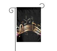 Bandiera da giardino 30,5 x 45,7 cm, doppia faccia, verticale, benvenuto, estate, bandiere, nessuna dissolvenza, bandierine per casa, romanzo note musicali, striscione per cortile stagionale