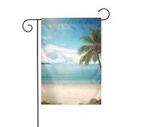 Bandiera da giardino 30,5 x 45,7 cm, doppia faccia, verticale, benvenuto, estate, non sbiadisce, bandiere per la casa, spiaggia, palme, cortile, decorazione per esterni