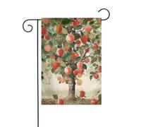 Bandiera da giardino 30,5 x 45,7 cm, doppia faccia, verticale, benvenuto, estate, non sbiadisce, bandiere per casa, frutta sotto l'albero per decorazione esterna stagionale
