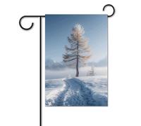 Bandiera da giardino, 30,5 x 45,7 cm, doppia faccia, verticale, con albero di larice, bandiera di benvenuto, piccola bandiera decorativa per esterni, per tutte le stagioni, striscioni per casa, patio