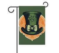 Bandiera da giardino, 30,5 x 45,7 cm, doppia faccia, verticale, con cappello verde, bandiera di benvenuto, piccola bandiera decorativa per esterni, per tutte le stagioni, striscioni per casa, patio