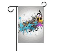 Bandiera da giardino, 30,5 x 45,7 cm, doppia faccia, verticale, con musica, con spray, piccola bandiera decorativa per esterni, per tutte le stagioni, striscioni per casa, patio, vacanze, decorazione