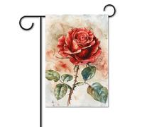 Bandiera da giardino 30,5 x 45,7 cm, doppia faccia, verticale, con un dipinto di rosso di benvenuto, piccole bandiere decorative per esterni per tutte le stagioni, striscioni per casa, patio, vacanze