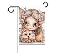 Bandiera da giardino, 30,5 x 45,7 cm, doppia faccia, verticale, con una volpe, bandiera di benvenuto, piccola bandiera decorativa per esterni, per tutte le stagioni, per casa, patio, vacanze, casa