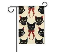 Bandiera da giardino 30,5 x 45,7 cm, doppia faccia, verticale, elegante motivo gatto, bandiera di benvenuto, piccole bandiere decorative per esterni per tutte le stagioni, striscioni per casa, patio