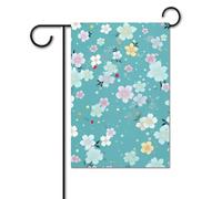 Bandiera da giardino, 30,5 x 45,7 cm, doppia faccia, verticale, fiori di pesca e gialli, bandiera di benvenuto, piccole bandiere decorative per esterni per tutte le stagioni, striscioni per casa