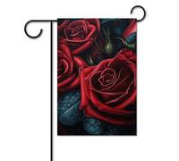 Bandiera da giardino 30,5 x 45,7 cm, doppia faccia, verticale, fiori rossi, bandiera di benvenuto, piccole bandiere decorative per esterni per tutte le stagioni, striscioni per casa, patio, vacanze