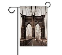 Bandiera da giardino 30,5 x 45,7 cm, doppia faccia, verticale, foto del ponte di Brooklyn, bandiera di benvenuto, piccola bandiera decorativa per esterni per tutte le stagioni, striscioni per casa