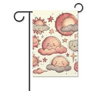 Bandiera da giardino, 30,5 x 45,7 cm, doppia faccia, verticale, motivo nuvole e sole, bandiera di benvenuto, piccole bandiere decorative per esterni per tutte le stagioni, striscioni per casa, patio