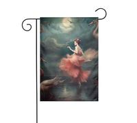 Bandiera da giardino 30,5 x 45,7 cm, doppia faccia, verticale, per benvenuto, estate, nessuna dissolvenza, bandierine per la casa, una notte di miracoli e magia, per decorazione esterna stagionale