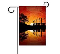 Bandiera da giardino, 30,5 x 45,7 cm, doppia faccia, verticale, per chitarra, musica, tramonto, bandiera di benvenuto, piccole bandiere decorative per esterni per tutte le stagioni, striscioni per