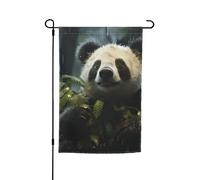 Bandiera da giardino 30,5 x 45,7 cm, doppia faccia, verticale, per esterni, da giardino, per vacanze, panda sotto la pioggia, piccola bandiera di benvenuto in iuta per esterni, patio, prato, cortile