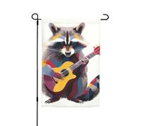 Bandiera da giardino 30,5 x 45,7 cm, doppia faccia, verticale, per esterni, per feste, divertente, procione, bandiere da giardino, piccola bandiera di benvenuto per esterni, patio, prato, cortile