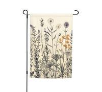 Bandiera da giardino, 30,5 x 45,7 cm, doppia faccia, verticale, per esterni, per vacanze, erbe floreali, botaniche, incisioni, bandiere da giardino, piccola bandiera di benvenuto per esterni, patio