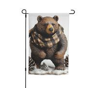 Bandiera da giardino 30,5 x 45,7 cm, doppia faccia, verticale, per esterni, per vacanze, rustica, logge, orso, bandiere da giardino, piccola bandiera di benvenuto per esterni, patio, prato, cortile