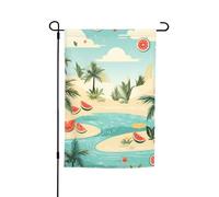 Bandiera da giardino 30,5 x 45,7 cm, doppia faccia, verticale, per esterni, per vacanze, spiaggia, motivo anguria, bandiere da giardino, piccola bandiera di benvenuto in iuta per esterni, patio, prato