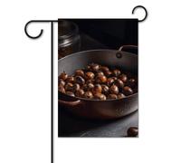 Bandiera da giardino, 30,5 x 45,7 cm, doppia faccia, verticale, piena di castagne, bandiera di benvenuto, piccola bandiera decorativa per esterni per tutte le stagioni, striscioni per casa, patio