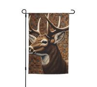Bandiera da giardino, 30,5 x 45,7 cm, double face, per cortile, resistente alle intemperie, bandiere verticali per esterni, cervi su sfondo marrone, bandiera di benvenuto bandiera primaverile