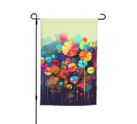 Bandiera da giardino 30,5 x 45,7 cm, double face, primavera, estate, benvenuto, bandiera da giardino, stile astratto, fiori colorati, decorazione per esterni, bandiera da cortile, bandiera stagionale