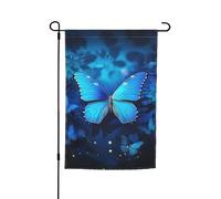 Bandiera da giardino 30,5 x 45,7 cm double face primavera estate benvenuto giardino bandiera blu bella farfalla decorazione esterna banner bandiera cortile festa stagionale banner segno per esterni