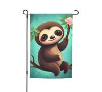 Bandiera da giardino 30,5 x 45,7 cm double face primavera estate benvenuto giardino bandiera carino bradipo decorazione esterna banner bandiera cortile festa stagionale banner segno per esterno