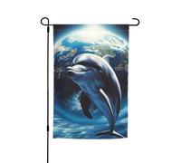 Bandiera da giardino 30,5 x 45,7 cm double face primavera estate benvenuto giardino bandiera delfino terra decorazione esterna banner bandiera cortile festa stagionale banner segno per esterni