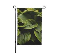 Bandiera da giardino, 30,5 x 45,7 cm, double face, resistente agli agenti atmosferici, bandiere verticali per esterni umide foglie di hosta bandiera di benvenuto bandiera primaverile stagionale per