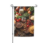 Bandiera da giardino, 30,5 x 45,7 cm, double face, resistente agli agenti atmosferici, bandiere verticali per esterni in fattoria, immagini di cibo, bandiera di benvenuto, bandiera primaverile