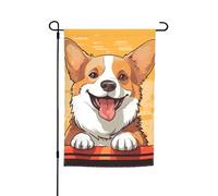 Bandiera da giardino, 30,5 x 45,7 cm, double face, resistente agli agenti atmosferici, bandiere verticali per esterni, simpatico cane corgi, bandiera di benvenuto, bandiera primaverile stagionale per