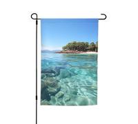 Bandiera da giardino, 30,5 x 45,7 cm, double face, resistente agli agenti atmosferici, bandiere verticali per esterni, Isole Fiji e mare trasparente, bandiera di benvenuto primaverile stagionale per