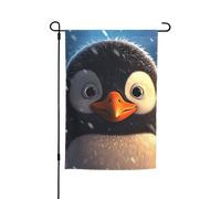Bandiera da giardino, 30,5 x 45,7 cm, double face, resistente alle intemperie, bandiere verticali per esterni, pinguino nella neve, bandiera di benvenuto primaverile stagionale per prato decorazione